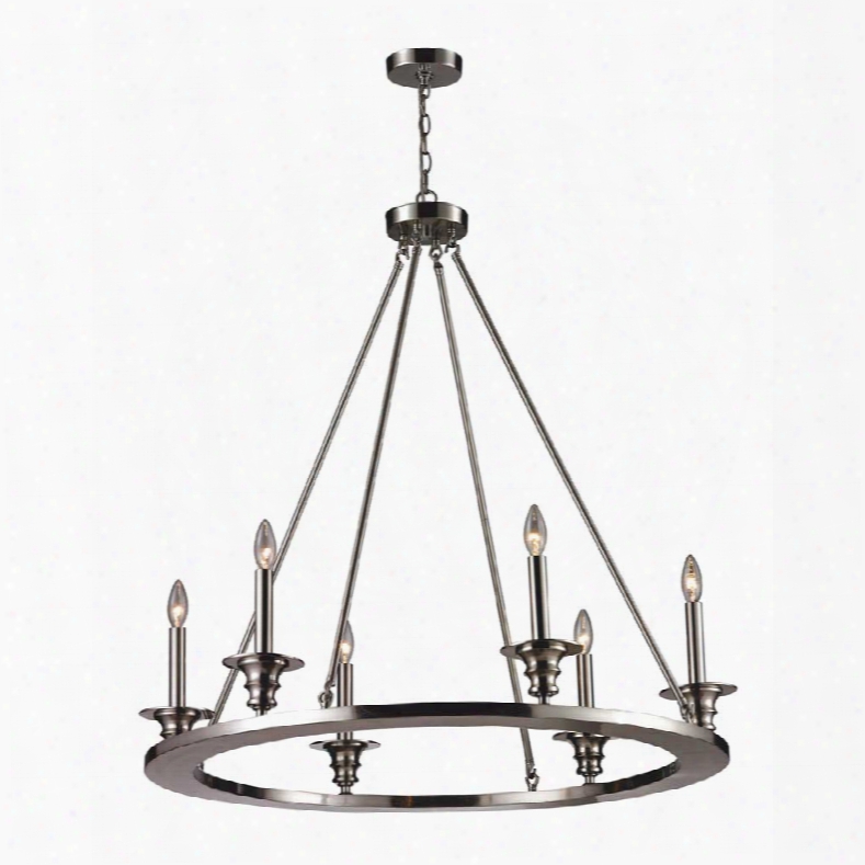 Elk 6-light Chandelier In Satin Nickel