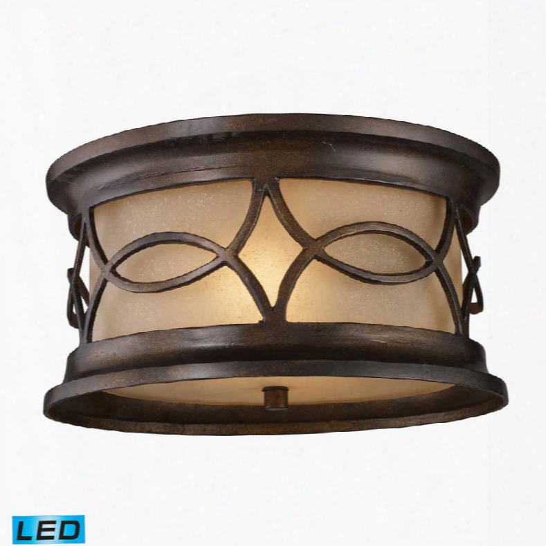 Elk Burlington Gate 2-light Outdoor Flush Mount In Hazelnut Bronze