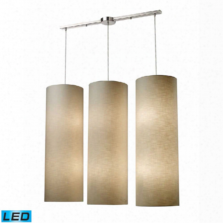 Elk Fabric Cylinder 12-lightlinear Pendant In Satin Nickel