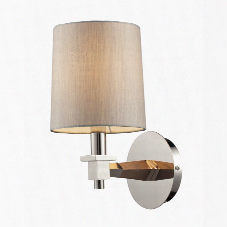 Elk Jorgenson 1-light Sconce In Taupe Wood And Polished Nickel