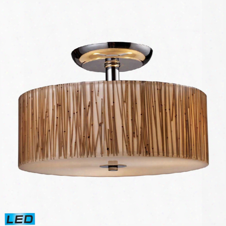 Elk Modern Organics 3-light Bamboo Semi-flush In Polished Chrome