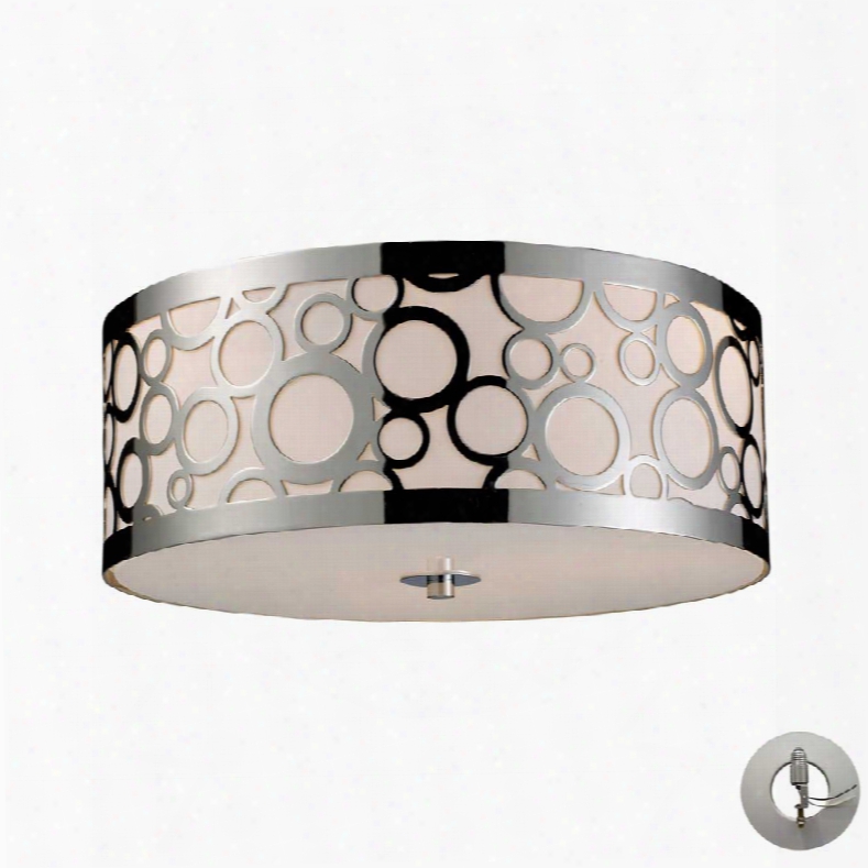 Elk Retrovia 3-light Flush Mount In Polished Nickel