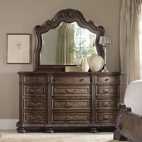 Hooker Rhapsody Twelve Drawer Dresser With Mirror