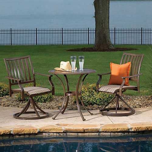 Panama Jack Island Breeze 3 Piece Bistro Set With Swivel Chairs