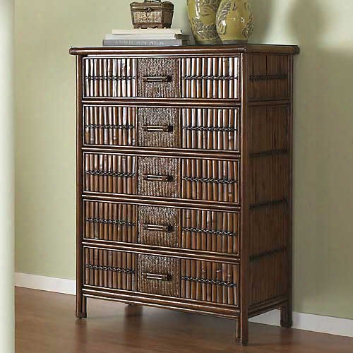 Pelican Reef Polynesian 5 Drawer Chest