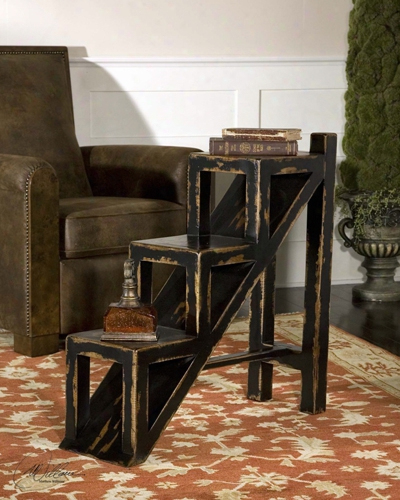 Uttermost Asher Blcak Accent Table