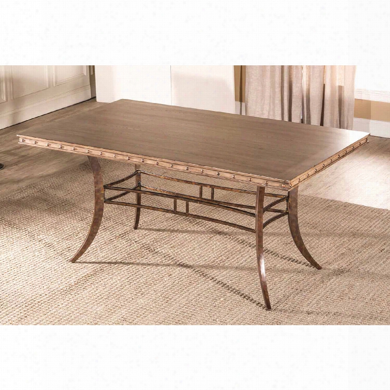 Hillsdale Furniture Emmons Rectangle Dining Table In Washed Gray