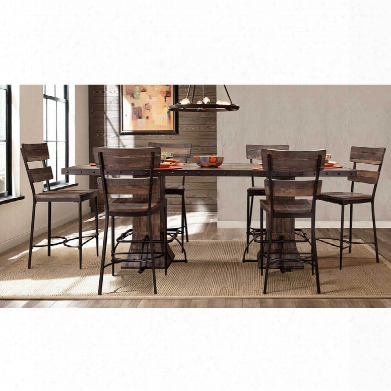 Hillsdale Furniture Jennings 7-piece Rectangle Counter Height Dining Set With Non-swivel Stools