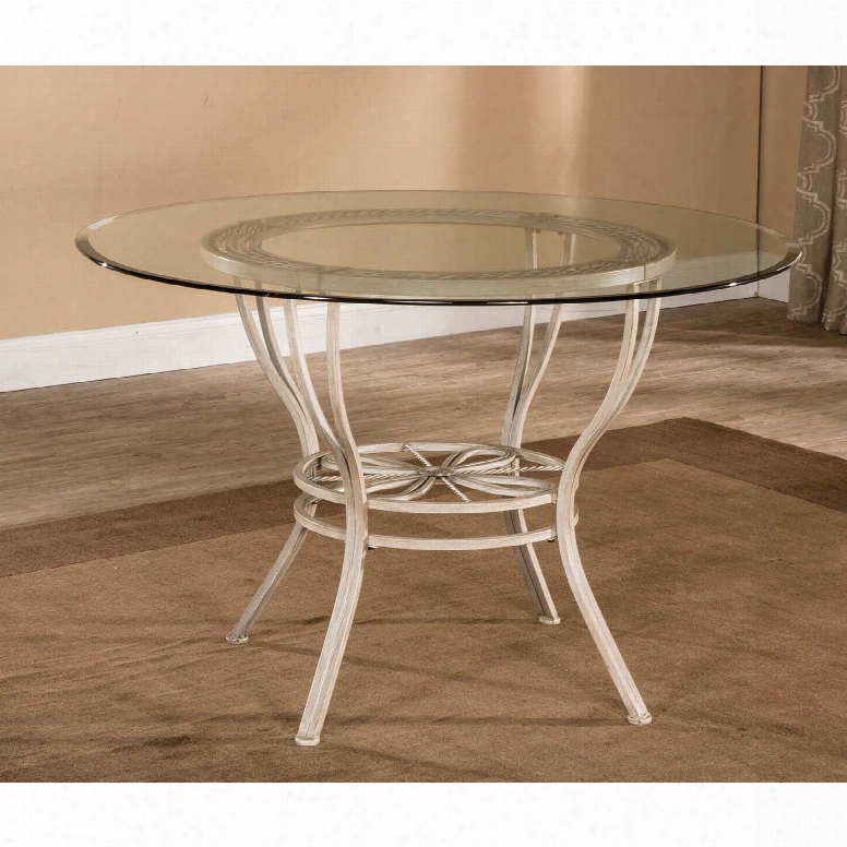 Hillsdale Furniture Napier Round Dining Table In Aged Ivory