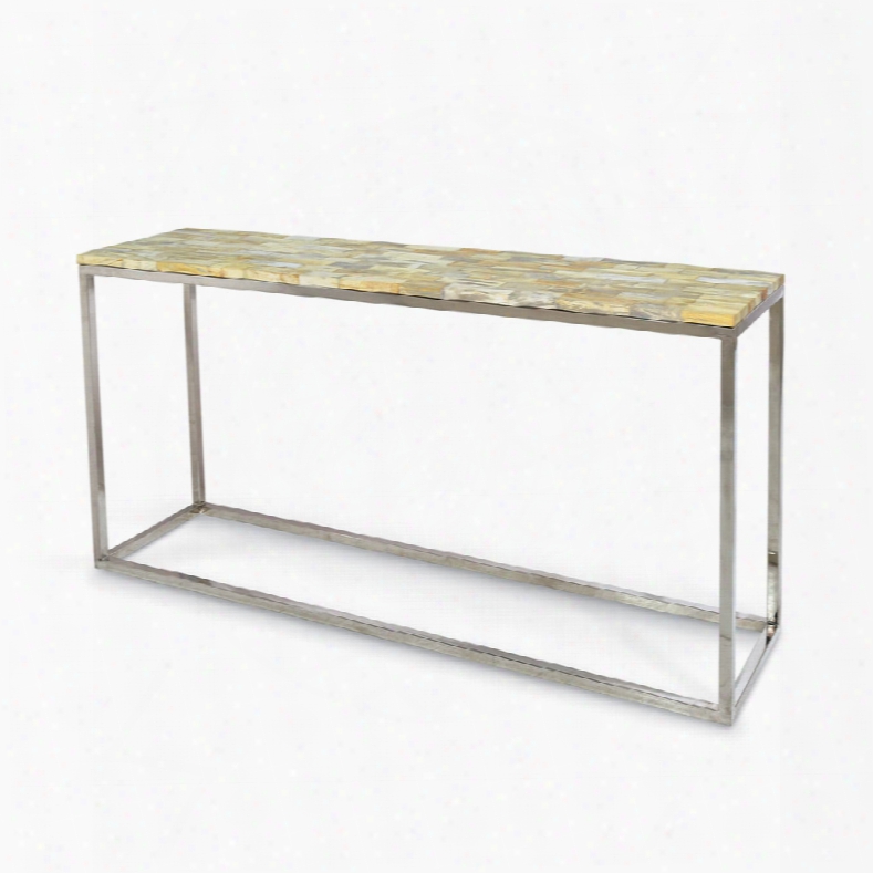 Palecek Mosaic Petrified Wood Console Table