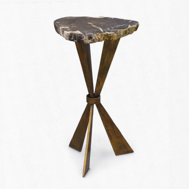 Palecek Petrified Wood Tri-leg Side Table