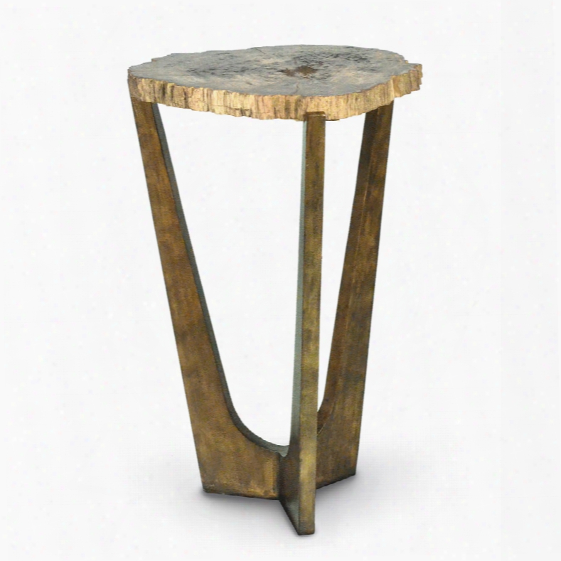 Palecek Petrified Wood Tripod Table