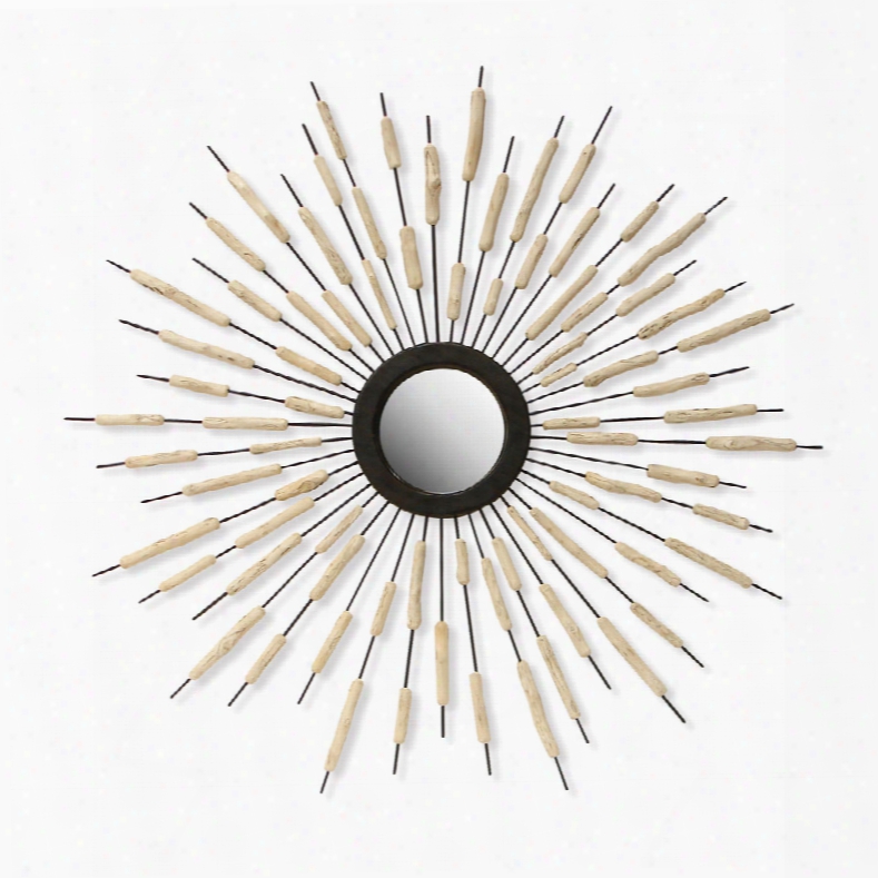 Palecek White Porcupine Mirror