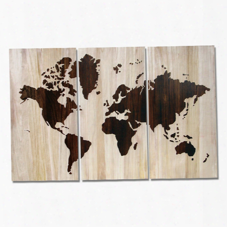 Palecek World Map Wall Decor, Set Of 3