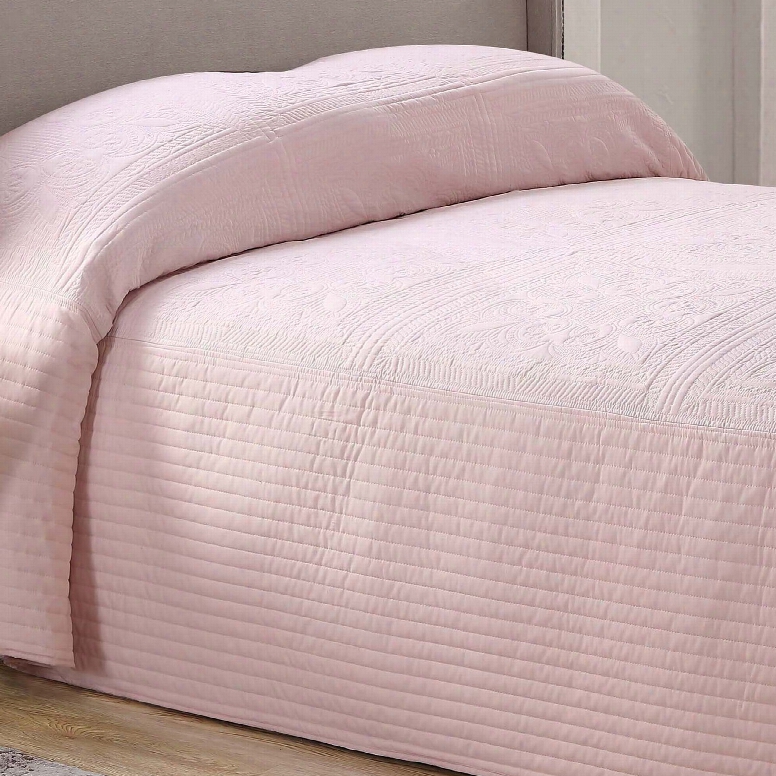 Pem America American Traditions French Tile Quilted King Bedspread In Blush