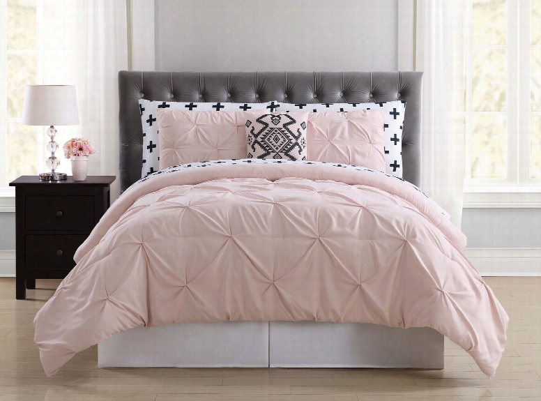 Pem America Crosses Pleated Blush King Bed In A Bag