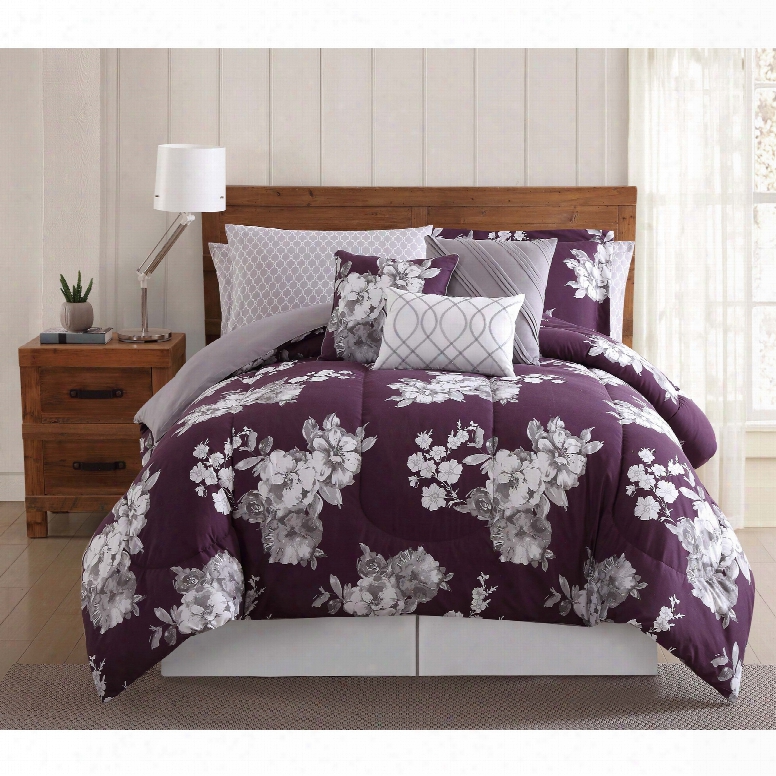 Pem America Style 212 Peony Garden Floral 12 Piece King Bed Ensemble