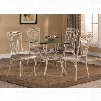 Hillsdale Furniture Napier 5 Piece Round Dining Table Set in Aged Ivory