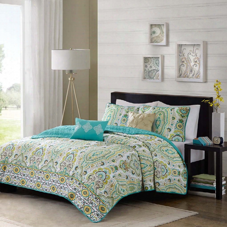 Intelligent Design Tasia Coverlet Set In  Green