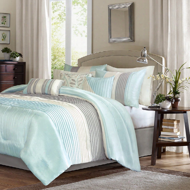 Madison Park Amherst 7 Piece Comforter Set In Aqua