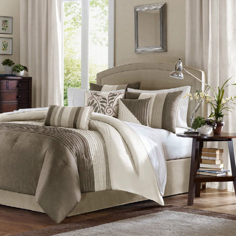 Madison Park Amherst 7 Piece Comforter Set In Khaki