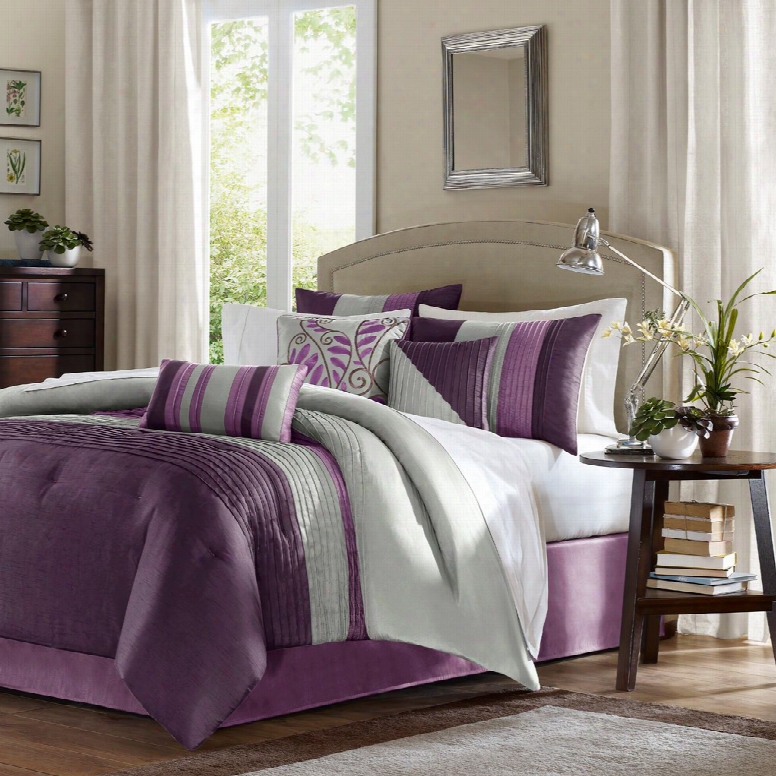 Madison Park Amherst 7 Piece Comforter Set In Purple