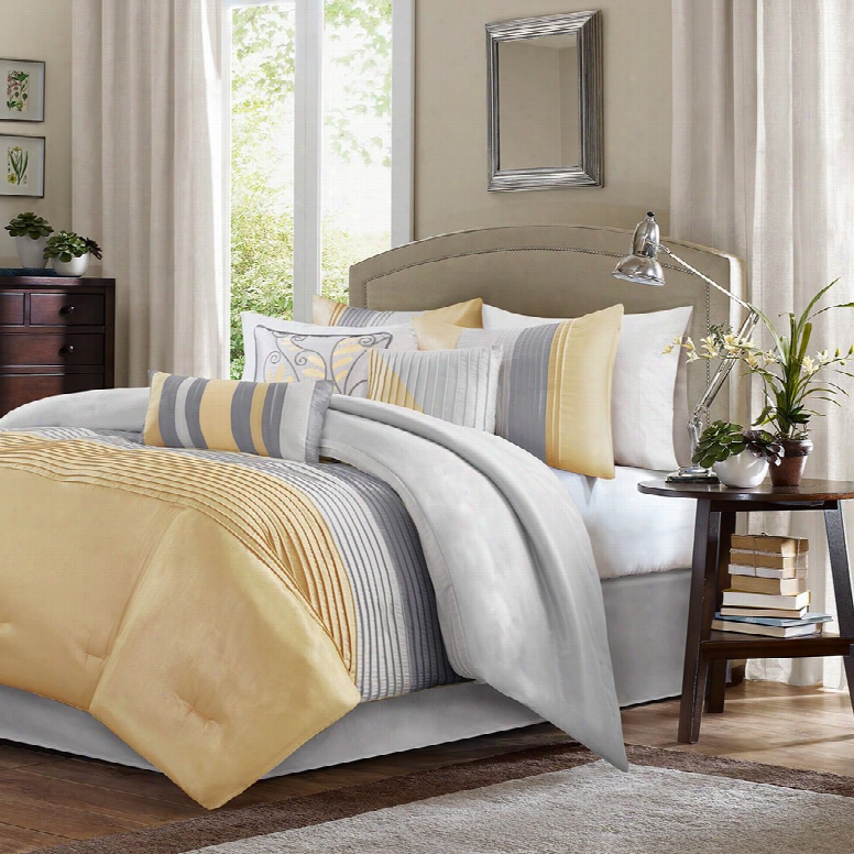 Madison Park Amherst 7 Piece Comforter Set In Yellow