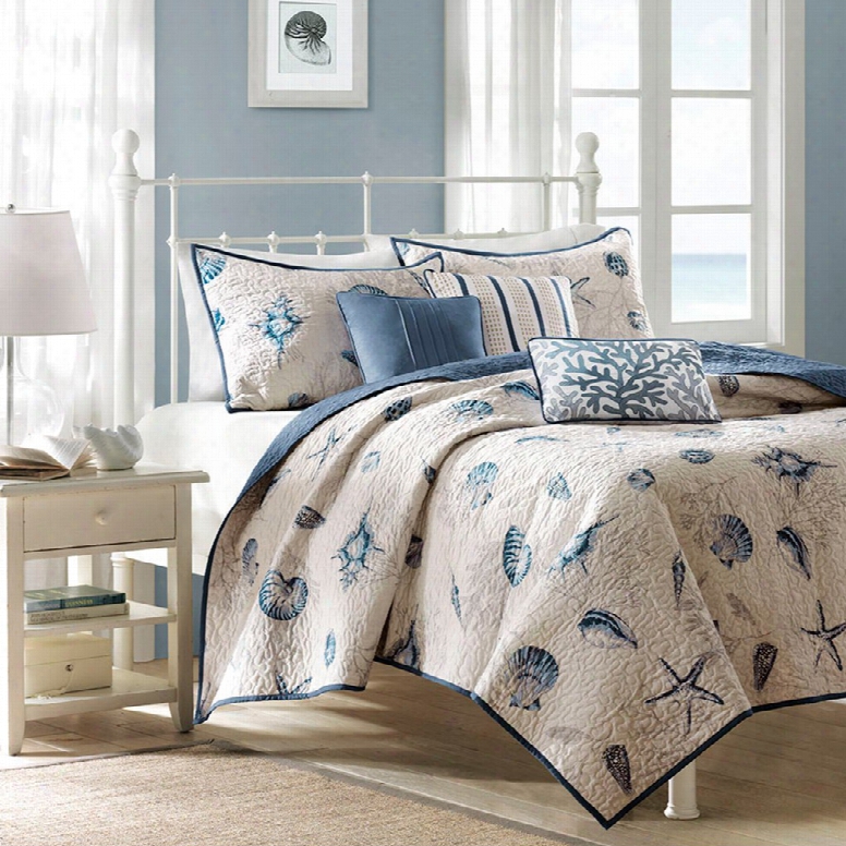 Madison Park Bayside Blue Coverlet Set