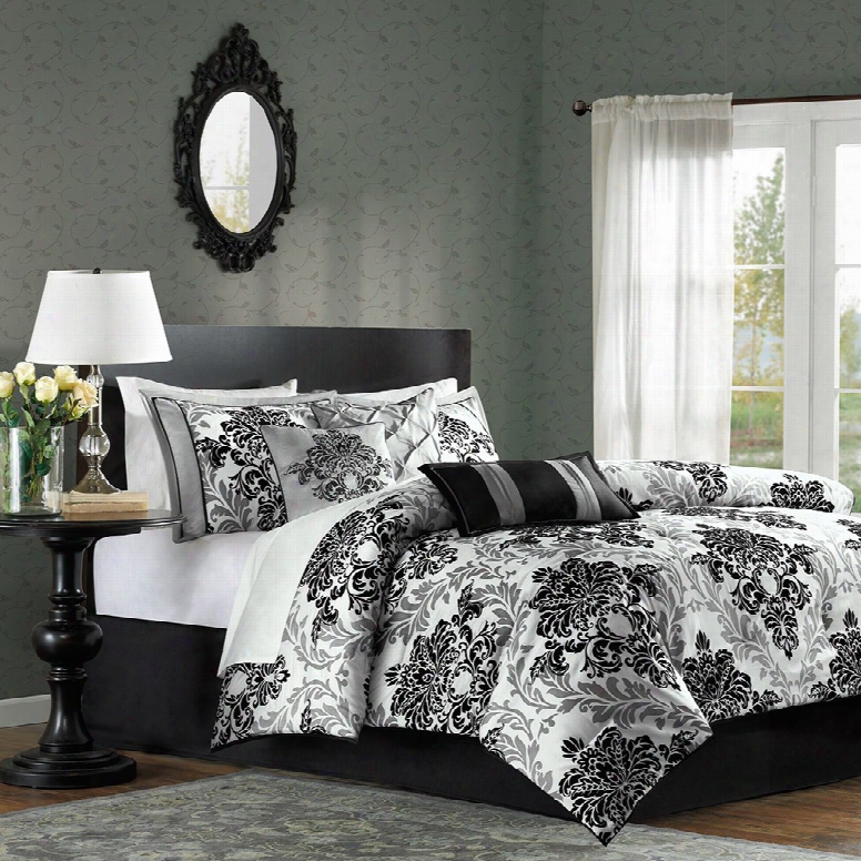 Madison Park Bella 7 Piece Comforter Set In Black