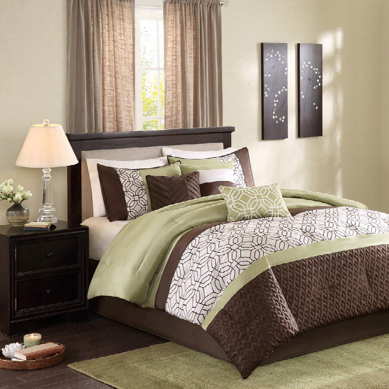 Madison Park Briggs 7 Piece Comforter Set In Green