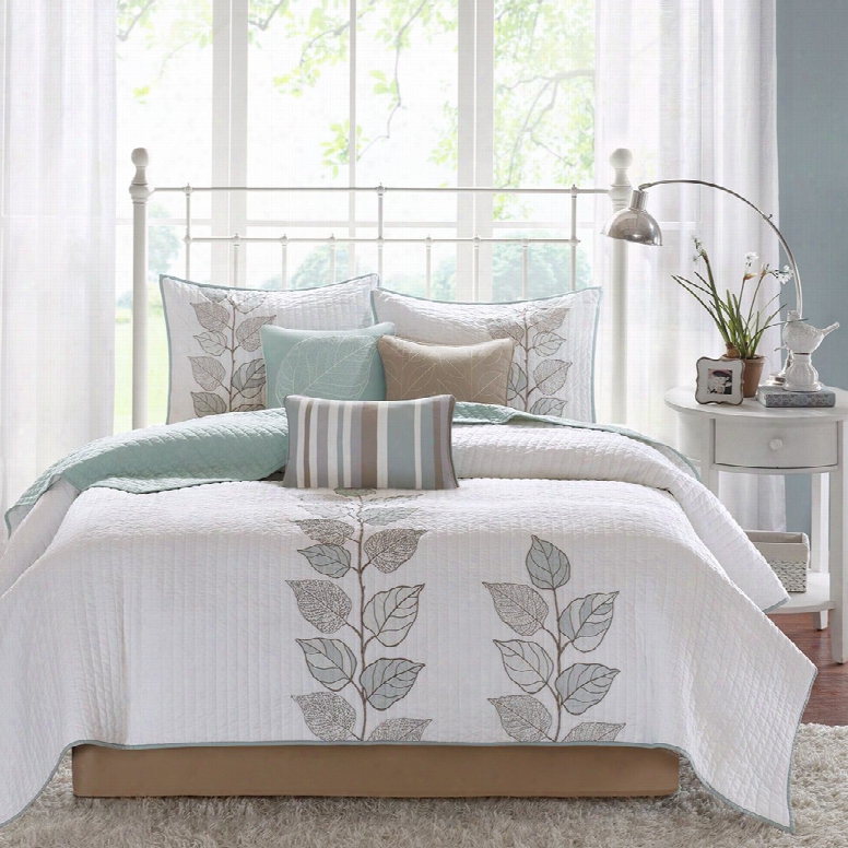 Madison Park Caelie 6 Piece Coverlet Set In Blue