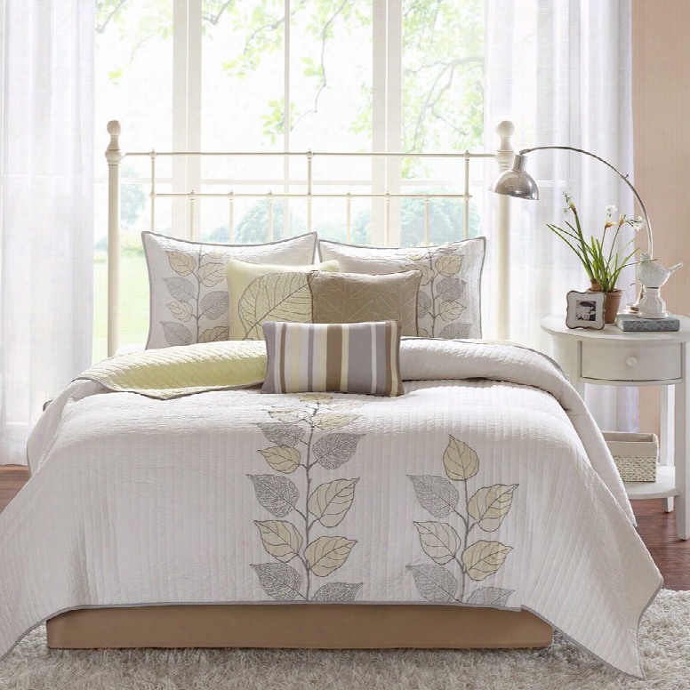 Madison Park Caelie 6 Piece Coverlet Set In Yellow