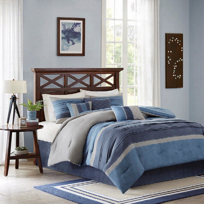 Madison Park Collins 7 Piece Comforter Set In Navy