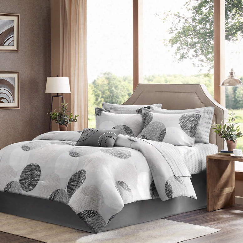 Madison Park Essentials Knowles Complete Bed And Sheet Set In Grey