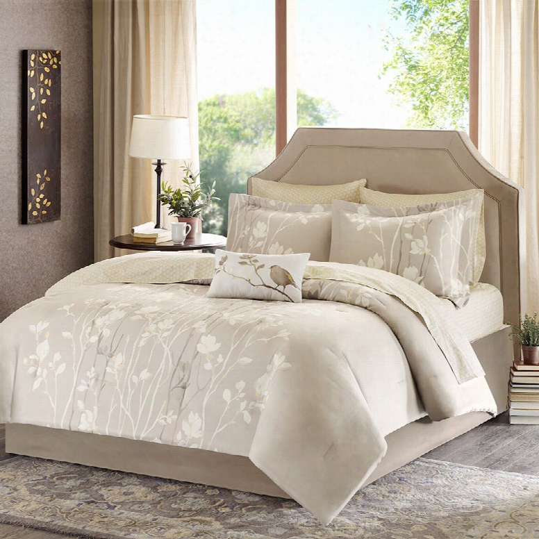 Madison Park Essentials Vaughn Complete Bed And Sheet Set In Taupe