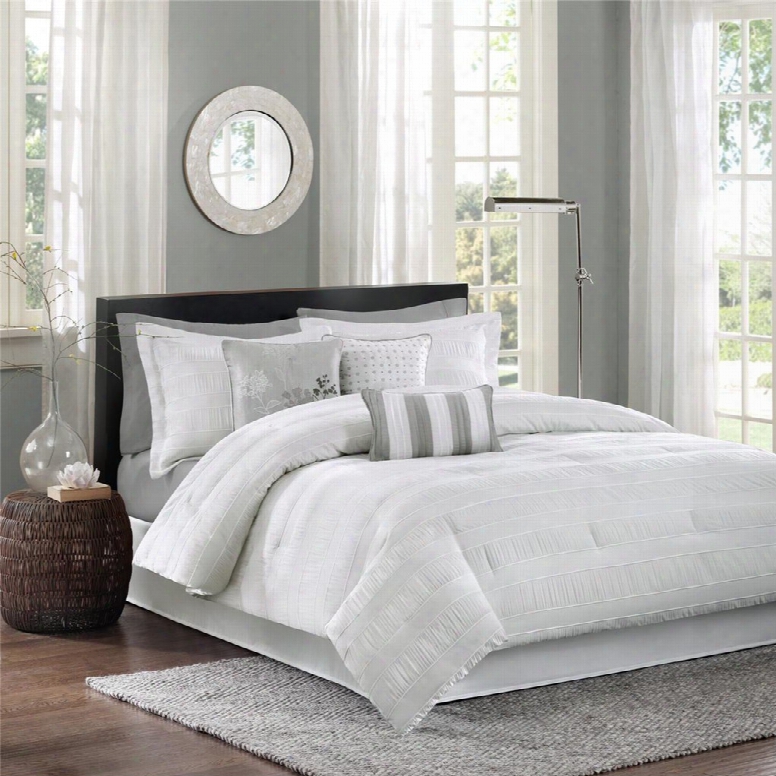 Madison Park Hampton 7 Piece Comforter Set In White