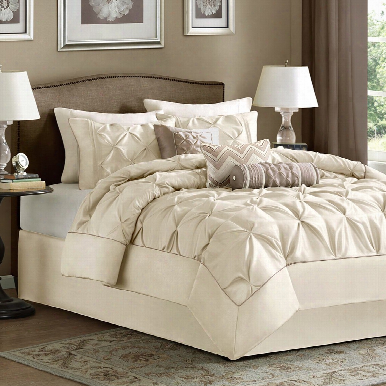 Madison Park Laurel 7 Piece Polyester Comforter Set In Ivory