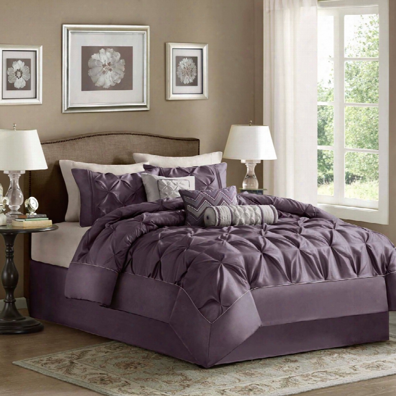 Madison Park Laurel 7 Piece Polyester Purple Comforter Set