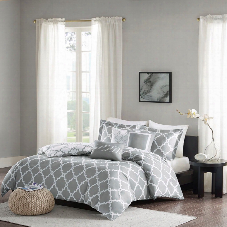 Madison Park Merritt 6 Piece Duvet Cover Set In Grey