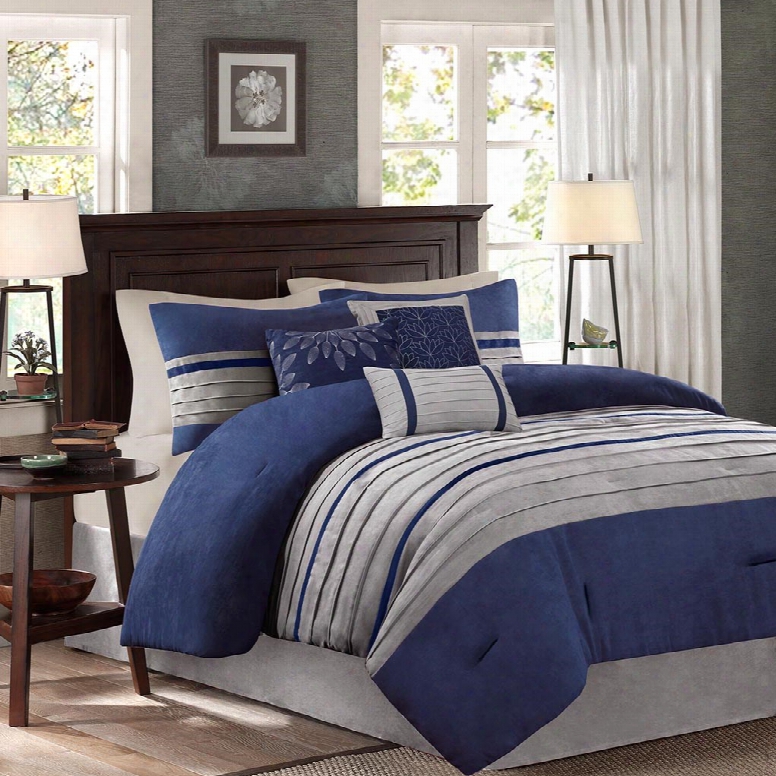 Madison Park Palmer 7 Piece Comforter Set In Blue