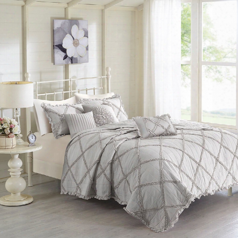 Madison Park Rosie Coverlet Set In Gre Y