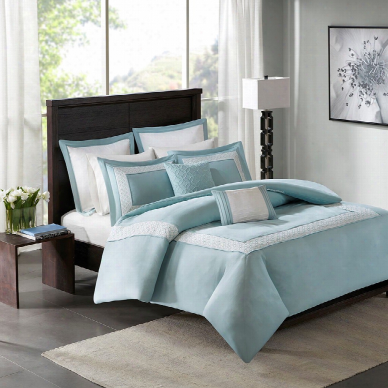 Madison Park Stratford 7 Piece Duvet Cover Set In Aqua