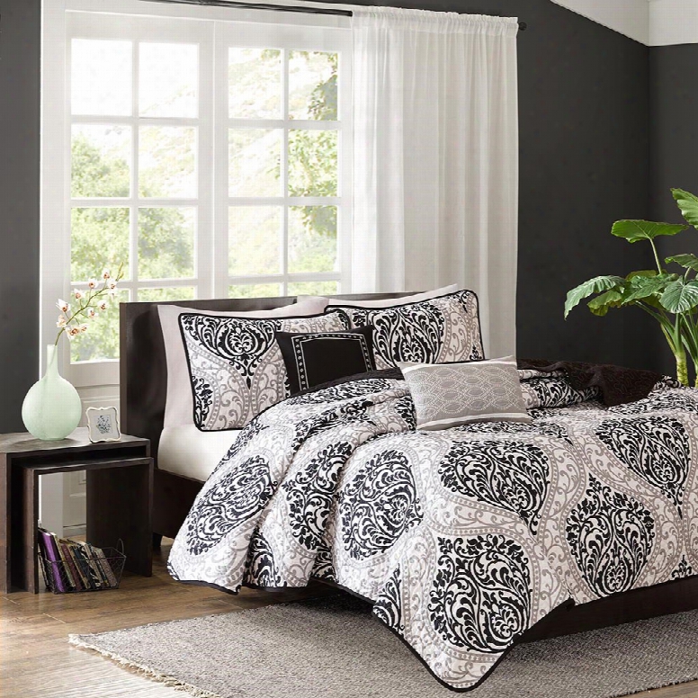 Intelligent Design Senna Coverlet/sham Set In Black