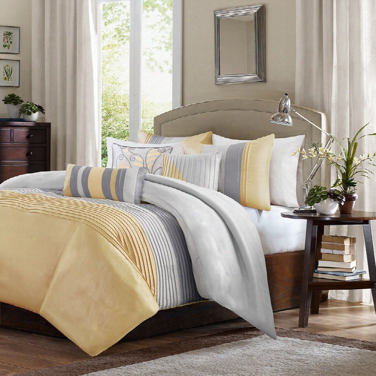 Madison Park Amherst 6 Piece Duvet Cover Set In Yellow