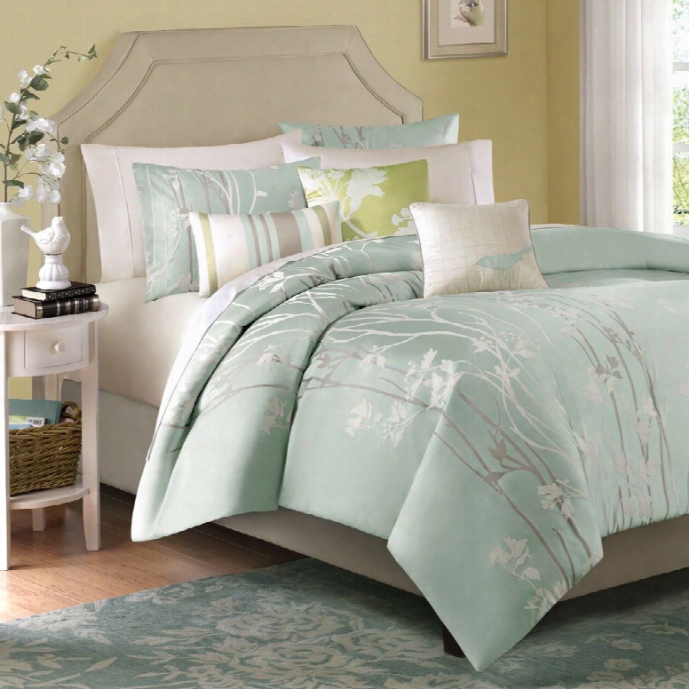 Madison Park Thena 6 Piece Duvet Cover Set In Green