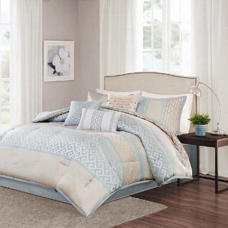 Madison Park Bennett 7 Piece Comforter Set In Aqua