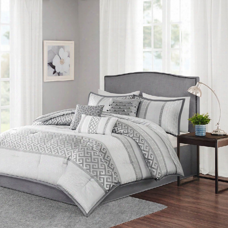 Madison Park Bennett 7 Piece Comforter Set In Grey