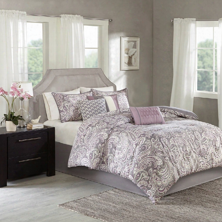 Madisson Park Gabby 7 Piece Comforter Set In Purple