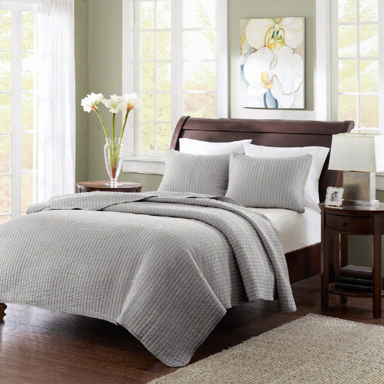 Madison Park Keaton Coverlet Set In Grey