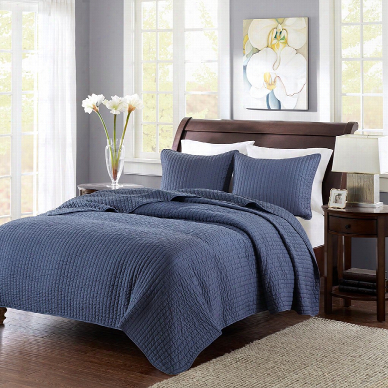 Maadison Park Keaton Coverlet Set In Navy